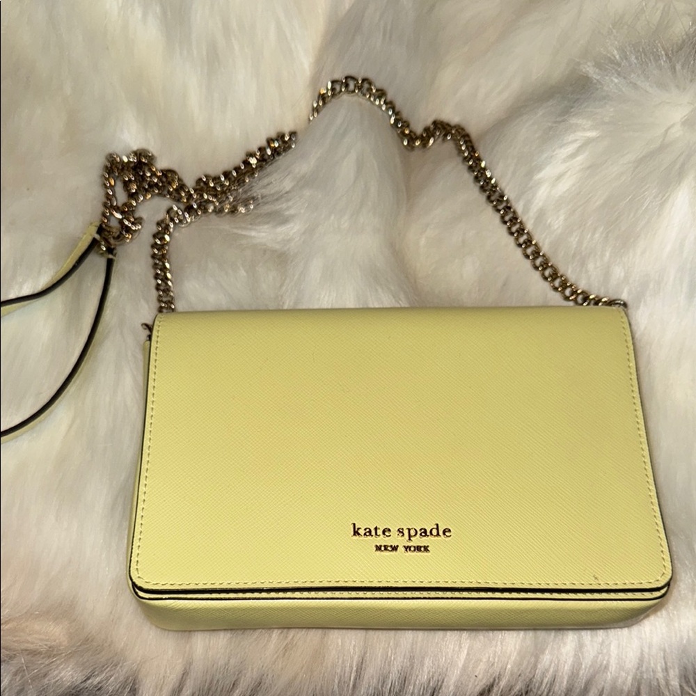 Kate Spade Yellow Crossbody Bag with Chain Strap